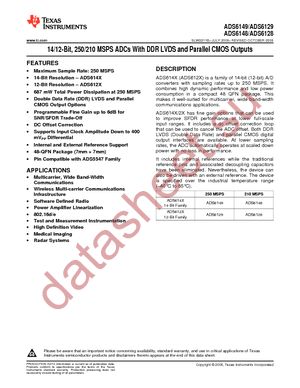 ADS6128IRGZT datasheet  